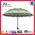 21 pulgadas Manual abierto Myanmar Market precio más bajo 3 pliegue domo paraguas